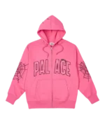 Palace Sp5der Zip Hoodie – Shock Pink