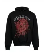 Sp5der OG Rhinestone Logo Hoodie – Black