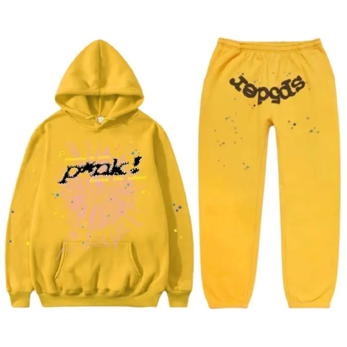 Sp5der Punk Pink Printed Tracksuit – Yellow Sp5der Punk Pink Printed Tracksuit – Yellow