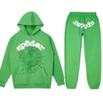 Sp5der Tracksuit with White Printed – Green
